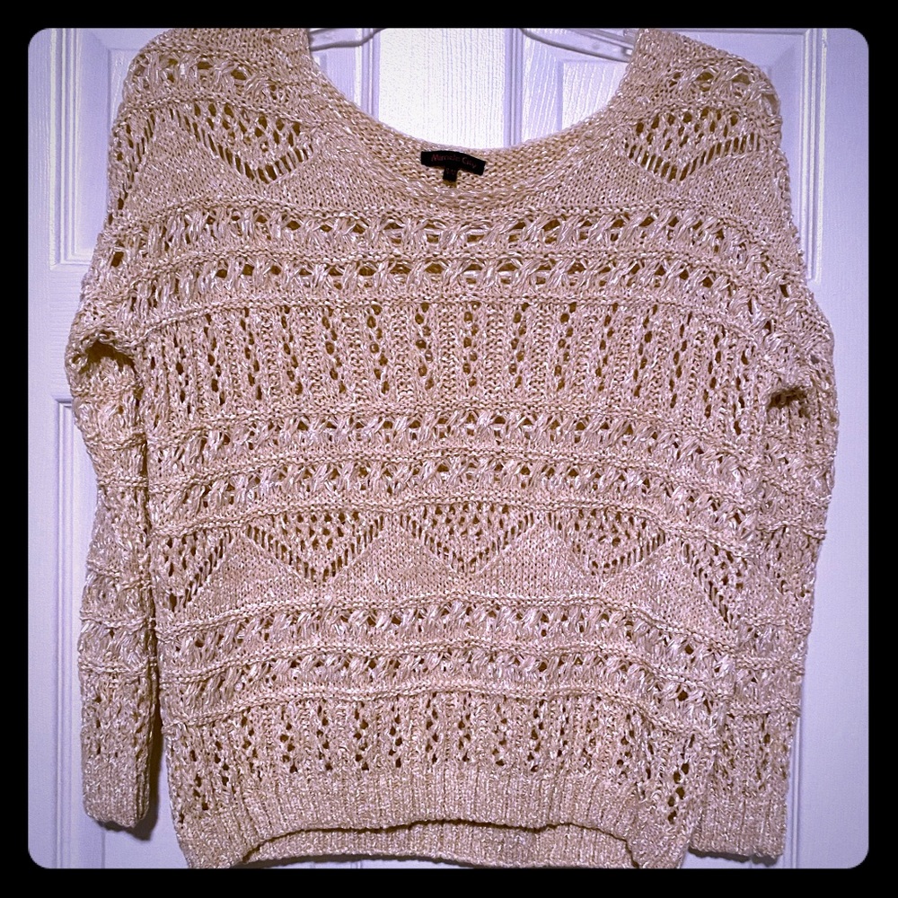 Crochet tan, see through, sweater